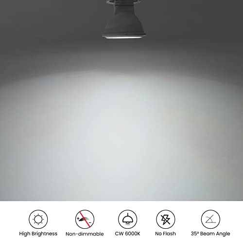 Bonlux 12 led Прожектор MR11, 3 W Двухконтактное основа GU4 MR11 с рефлектор, Точков Лампа 25 Вата, Подмяна на халогенни крушки 270лм за Вградени трековых тела с пейзажа акцент и оптика (Дневна светлина 6000 К, 6 бр.)