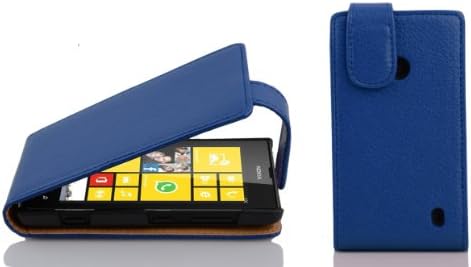 Калъф Cadorabo, съвместим с Nokia Lumia 520 тъмно синьо - Калъф с панти капак от структурирана изкуствена кожа в Чантата си Etui Cover, калъф от изкуствена кожа с панти капак