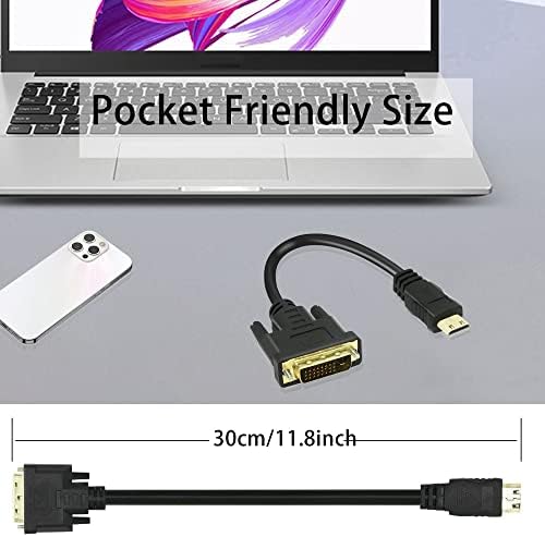 PNGKNYOCN Mini HDMI-DVI и Mini HDMI Male-DVI-D Male Кабел-Адаптер за цифров монитор за Компютър, монитор, Проектор и много Други