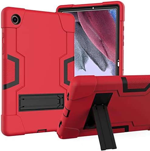 Калъф HAII за Samsung Galaxy Tab A8 SM-X200/X205/X207, Трайни детски калъф за цялото тяло със стойка, Сверхпрочный устойчив на удари Защитен калъф за Samsung Galaxy Tab A8 10.5 инча 2022 (червен, черен)