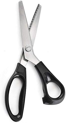 MinLia Професионални Портновские Ножица за плат от Неръждаема Стомана, Домакински Нож За Дантелен Конци, Ножица за плат за Шиене (Триъгълен Зъб 5 мм)