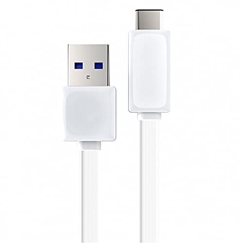 Плосък кабел USB-C за бързо хранене, съвместим с Samsung Galaxy S23 +, с гигабайтной скорост на USB 3.0 съвместим с бързо зареждане! (Бял 3,3 ft 1 m)