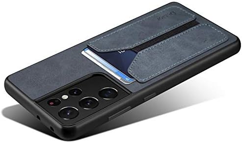 Kowauri за Galaxy S21 Ultra Case, Ултра Чанта-портфейл SM-S21 от изкуствена кожа с отделение за кредитни карти, Ултра-Защитен калъф Samsung Galaxy S21 Ultra 5G 6,8 инча (сив)