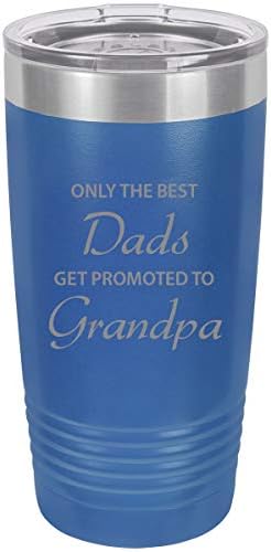 Само най-добрите бащи се повиши до дядовци, изолиран чаша с надпис от неръждаема стомана, пътна кафеена чаша на 20 грама, черна