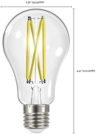 Led лампа с нажежаема жичка Nuvo Lighting Clear 12,5 W A19 капацитет 3000 и 1500 Лумена, опаковка от 4 броя, бяла