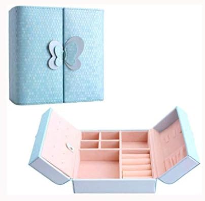 XJJZS Кутия За Съхранение на Бижута, Кутия За Съхранение на Бижута С Пеперуда, Модни Кутия За Бижута С Пеперуда, Кожена Кутия За Съхранение на Бижута, Пръстен, Обици