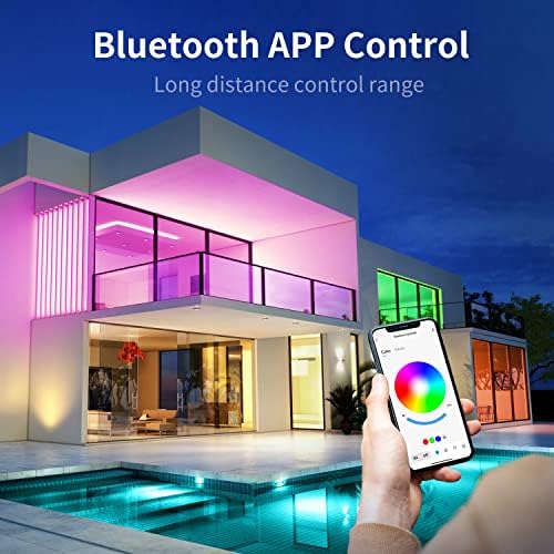 Крушка TJOY Bluetooth, Интелигентни електрически Крушки с управление чрез приложение, Led Крушки с промяна на цвета RGB, Синхронизиране на музика, Led интелигентна крушка за стая, A19 E26 800LM, 12 бр. (Не поддържа