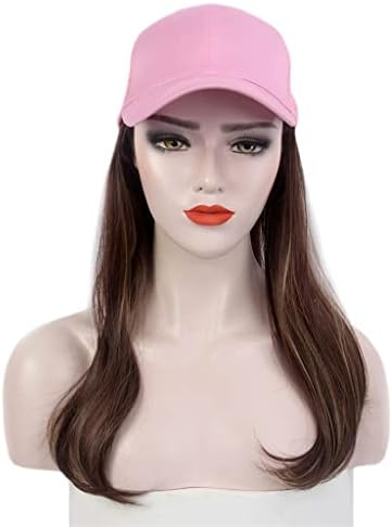 модерни дамски шапки, шапки за коса, розови шапки, перуки с Дълга къдрава кестенява перуки, шапки