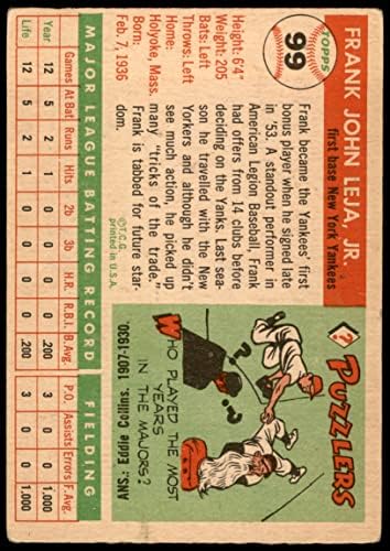 1955 Topps 99 Франк Лейя Ню Йорк Янкис (бейзболна картичка) ДОБРИ Янкис