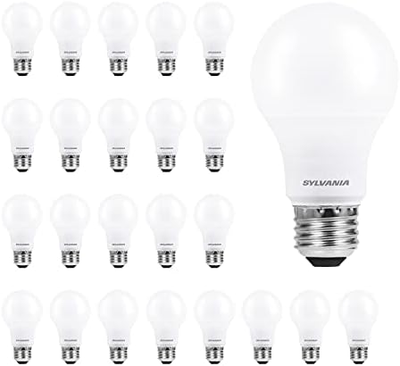 Крушка Sylvania LED A19, което е равно на 60 W, ефективността на 8,5 W, 2700 Към Мат, нежно-бяла - 24 бр. (74765) и лампа Sylvania ЕКО LED A19, което е равно на 60 W, ефективността 9 W, 24 бр. (40987)
