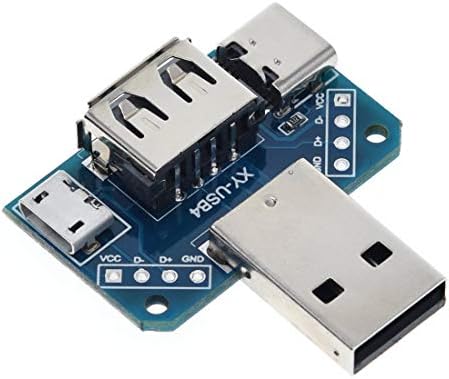 Hailege 5 бр. Многофункционални USB адаптер за преобразуване на USB Type-C USB към Micro USB за мъже и жени Адаптер за преобразуване на Взаимен Конвертор Адаптер 4 P Пинов Съединител 2.54 мм USB конвертор Плоча