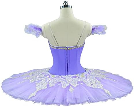 ZJHYXYH Професионален Балетен Женски Възрастен Лилаво Балетен костюм за изяви, детски живописна носия (Цвят: цвят на изображението, размер: код L)