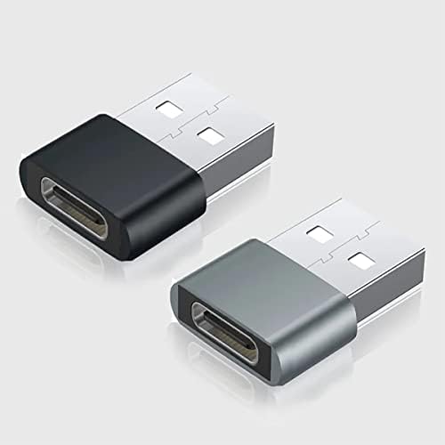 Бърз USB адаптер-C Female USB Male, който е съвместим с вашия BLU Vivo 6 за зарядни устройства, синхронизация, OTG-устройства, като клавиатура, мишка, Zip, геймпад, pd (2 опаковки)