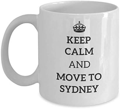 Запазете спокойствие и переезжайте в Сидни Чаша Чай Пътник Подарък за Колега, Приятел, Австралия Чаша за Пътуване Подарък