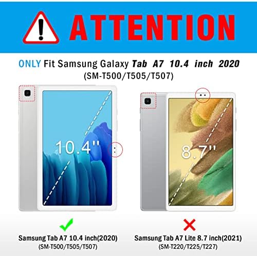 Калъф KENOBEE за Samsung Galaxy Tab A7 10,4 инча 2022/2020, въртящи се на 360 °, Многофункционална дръжка-Поставка, устойчив на удари калъф, Вградена защита на екрана, лента за носене пре?