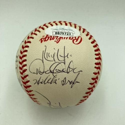 1998 Отбор на Шампионите от Световна серия Ню Йорк Янкис Подписа бейзболен договор с Дереком Джетером JSA - Бейзболни топки с автографи