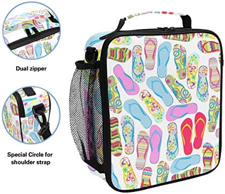 Чехли, Плажни Сандали Обяд Бокс, голяма пазарска чанта за многократна употреба Изолиран Училище Чанта-Хладилник за Жени и Деца