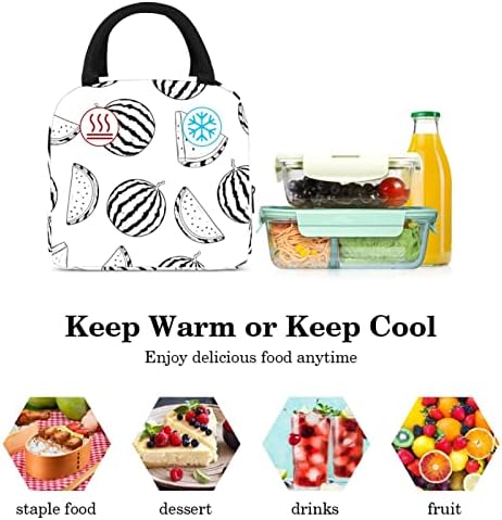 Чанта за обяд с шарките на диня и плодове, Множество опаковки за храна, Подходяща за офис, училище Пикник, на Плажа, с торби-тотализаторами