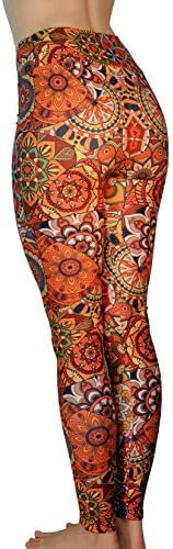 Удобни панталони за йога - Гамаши за йога с висока талия и бохемски принтом - Много мека и суха кацане