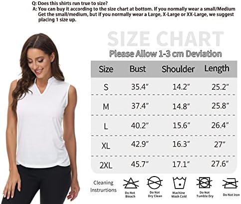 TrendiMax Женски Ризи за голф 2 опаковки, Стаи за Поло блузи с V-образно деколте Без Ръкави, бързо съхнещи Върховете На спортни Тренировки