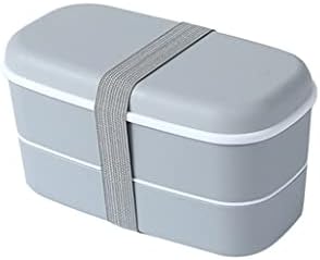 GENIGW Пластмасов Двупластова кутия за Bento, Херметически Контейнер за съхранение на продукти, Подходящи за микровълнова фурна Преносим Ланчбокс за Пикник, училища, Офис (Цвят: C размер на: 15.5 * 7.8 * 8.5 (см))
