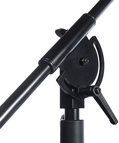 Професионална стойка за микрофон LyxPro Тежкотоварни 90-инчов Студийная подвесная стойка за стрели с Въртящи се колела, удължен телескопическим за монтиране на стена