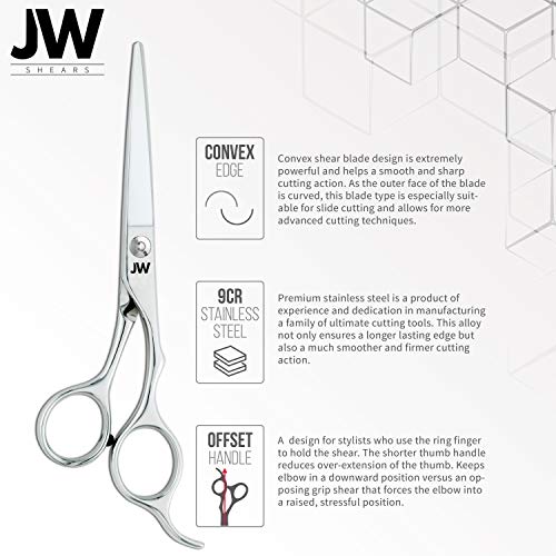 Набор от професионални Ножици за Подстригване на коса JW и Филировочных Ножица с Гребен - Серия Razor Edge