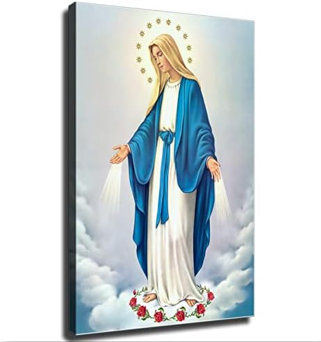 Плакат на Платно с Пресвета Дева Мария и Естетика, Стенни Художествена Картина, Принт, Модерни Постери за декор на Семейната Спалня, Офис (Без рамка, 12 × 18 см)