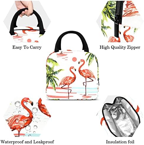 Чанта за обяд GUEROTKR за Мъже, Изолиран Обяд-Бокс, Кутия за Обяд, за Възрастни, плажен фигура под формата на дърво с животни-фламинго