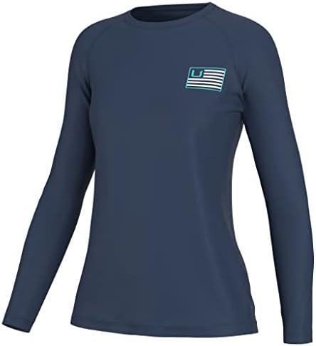 Дамски стандартна риза за изпълнения с дълъг ръкав HUK Pursuit + Защита От Слънцето, Huk & Bars-Саргассово море, Малък
