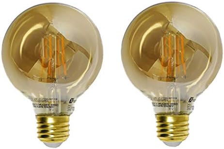 Xtricity Реколта led лампи-глобуси G25, С регулируема яркост, Кехлибар стъкло, 5 W (смяна 40 W), на мек бял 2200 До 350 Лумена, Лампа-глобус E26, 120 (2 опаковки)