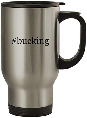 Подарък дрънкулки #bucking - Пътна Чаша от Неръждаема Стомана с тегло 14 грама, сребрист
